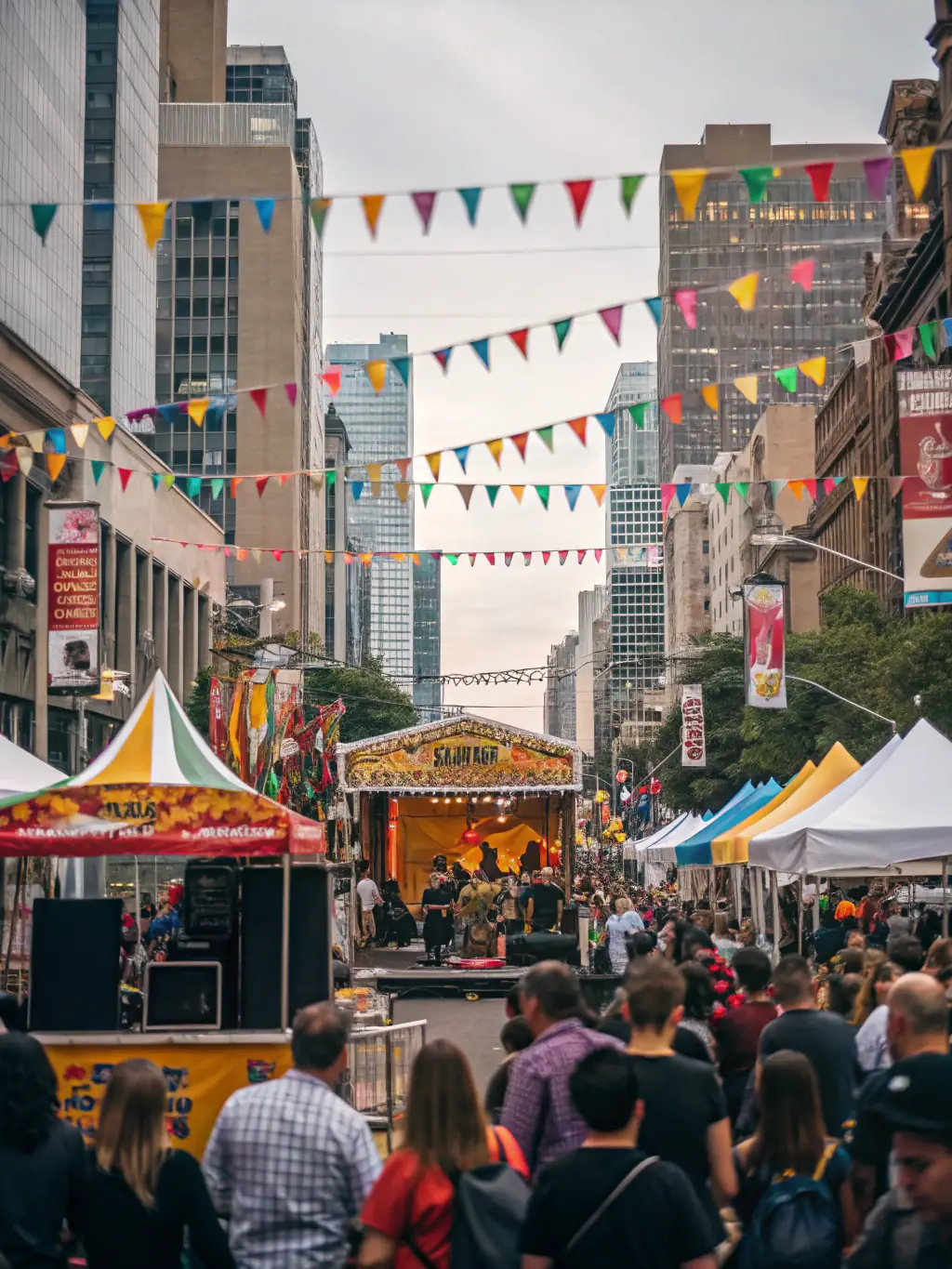 A vibrant scene from a seasonal festival at the fournil, featuring traditional music, food, and activities. The image should capture the festive atmosphere and community spirit.